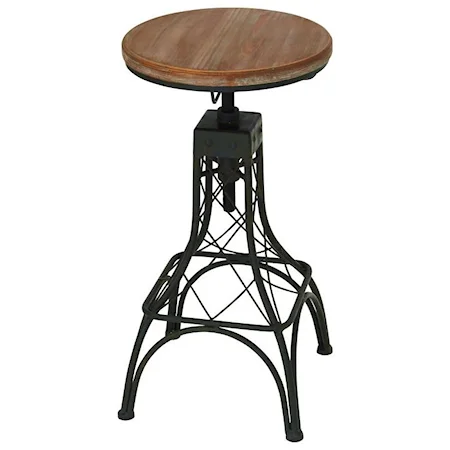 Metal/Wood Adjustable Bar Stool